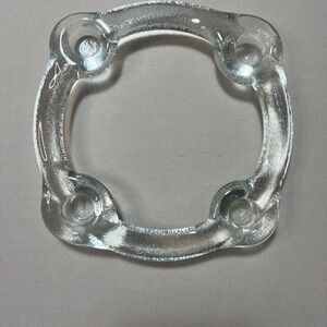 Vintage 1970s Pukeberg Ice Glass Four-candle Holder Ring by Staffan Gellerstedt